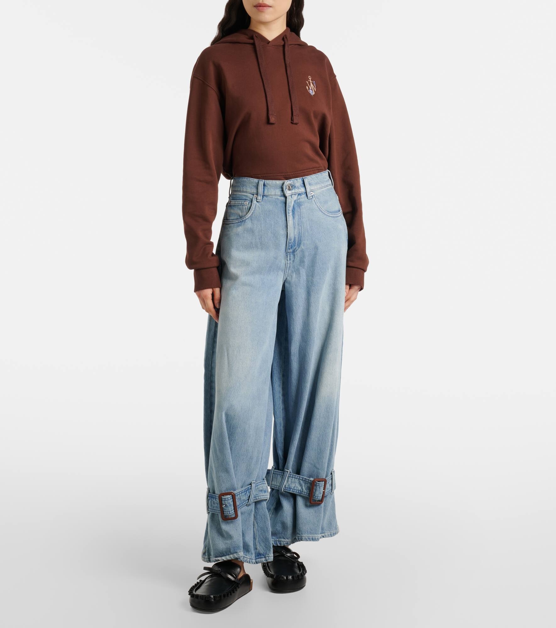 Buckle-detail mid-rise wide-leg jeans - 7