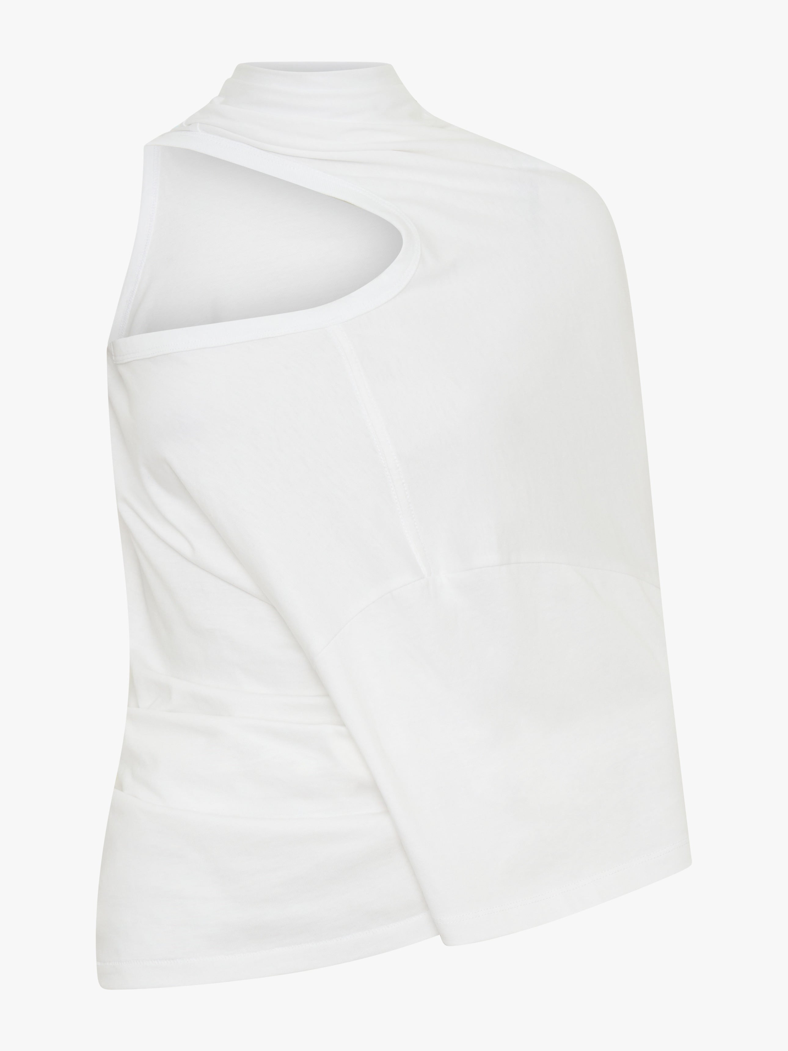 One Shoulder Draped Tee - 5