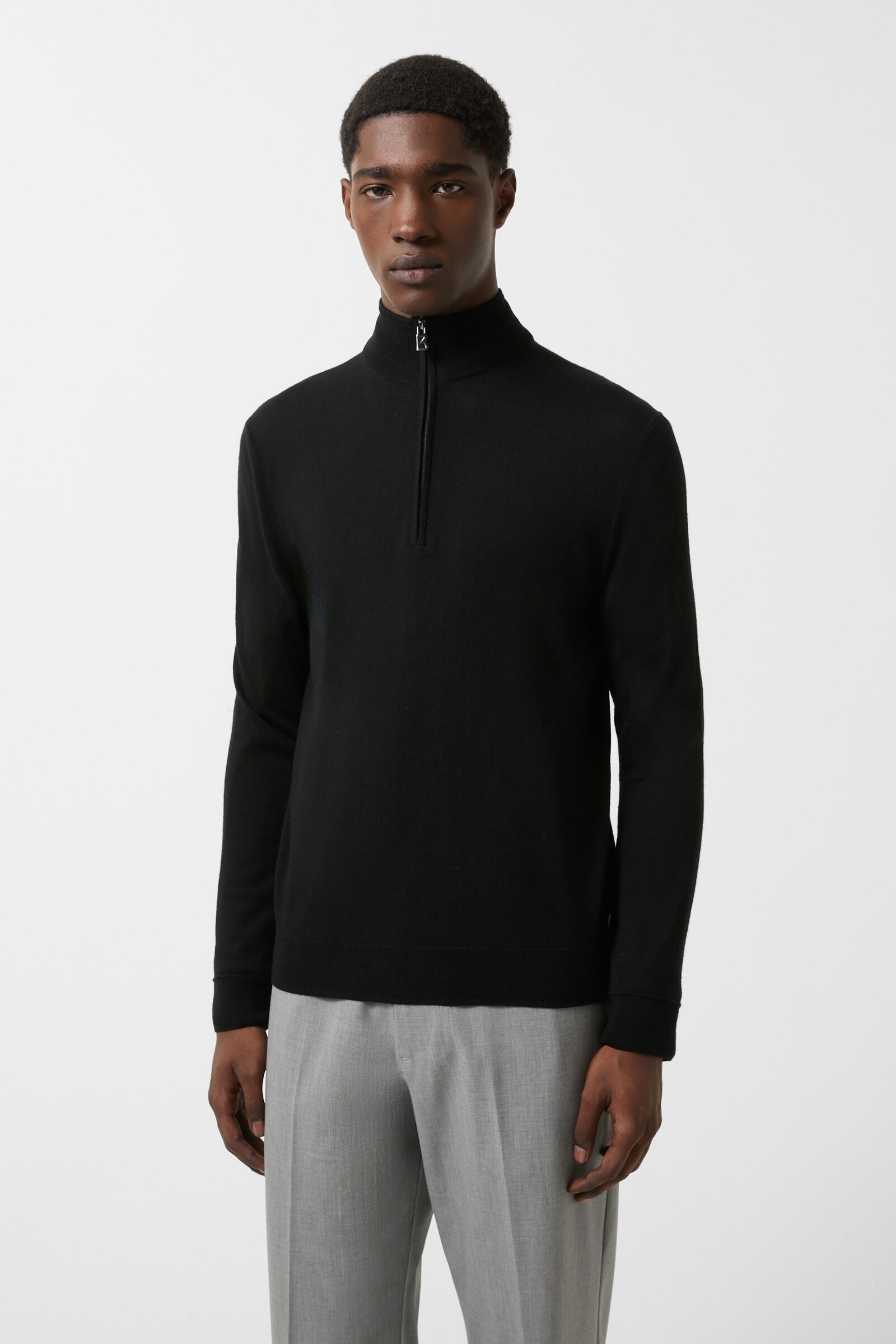 Ouri Half-zippered sweater in Black - 2