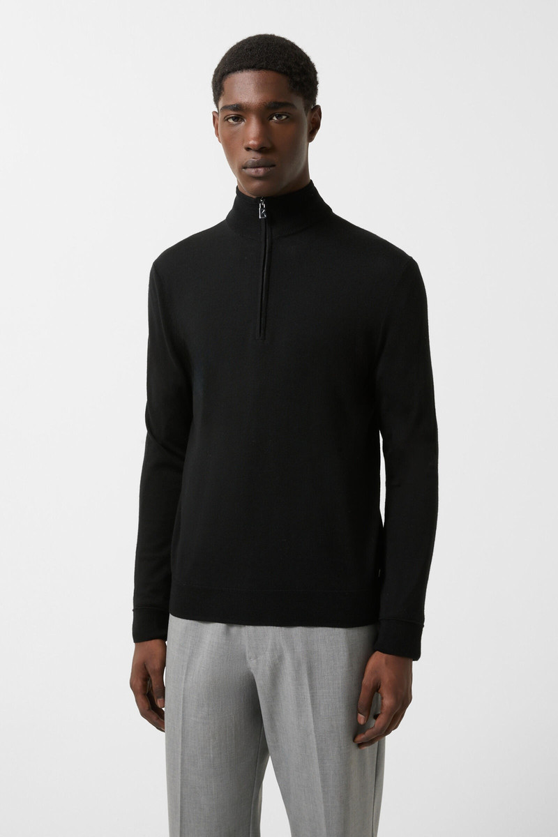 Ouri Half-zippered sweater in Black 2