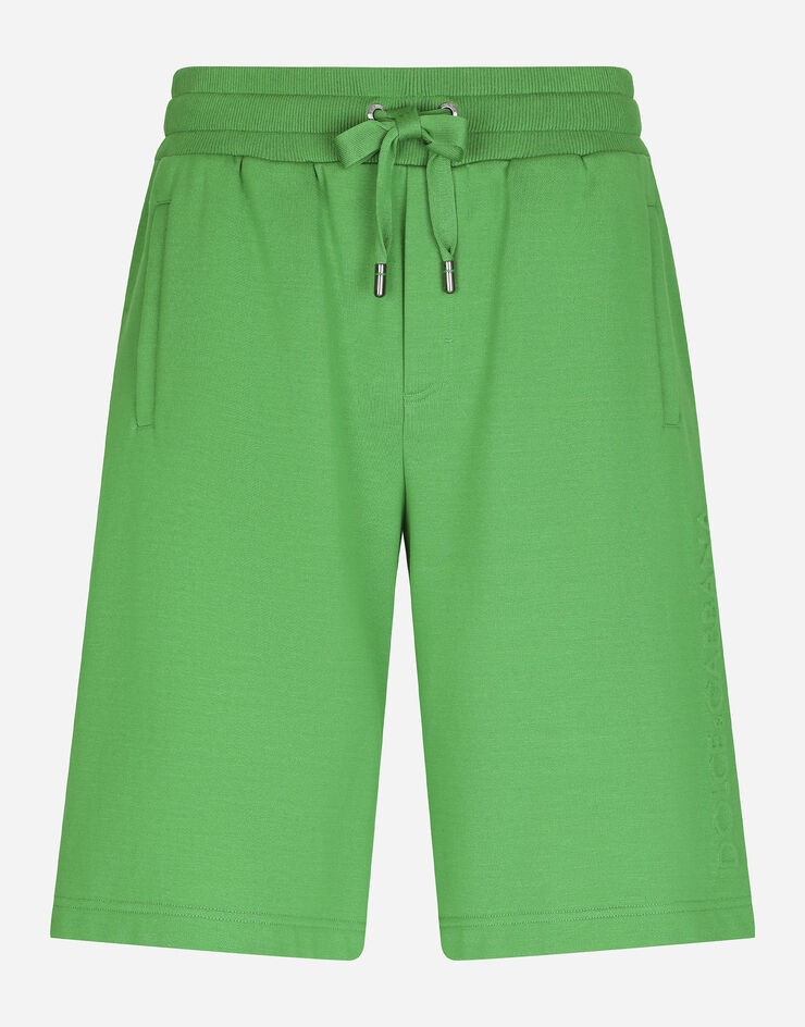 Jersey jogging shorts with embossed logo - 3