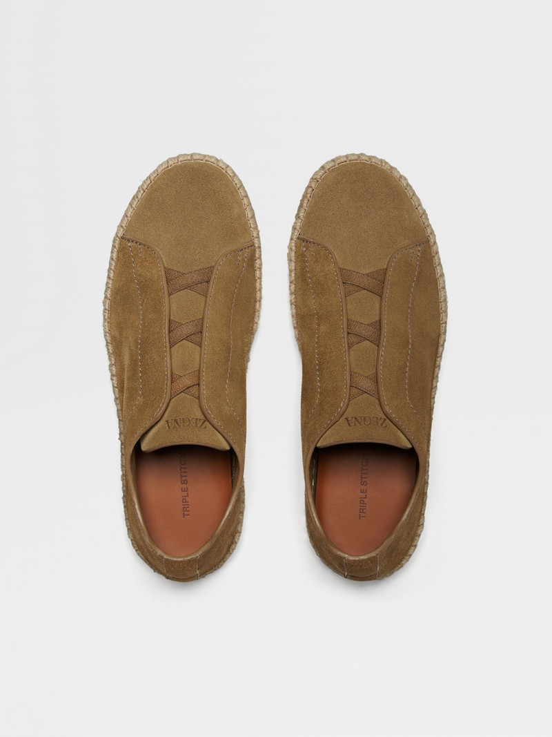 OLIVE GREEN SUEDE TRIPLE STITCH™ ESPADRILLES 4