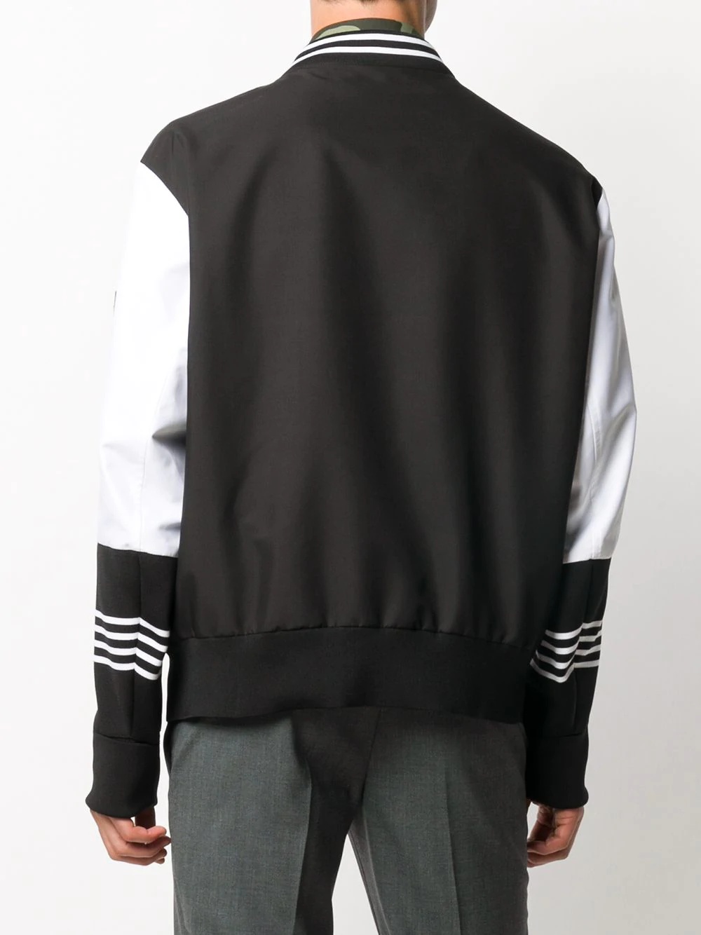 stripe-detail bomber jacket - 4