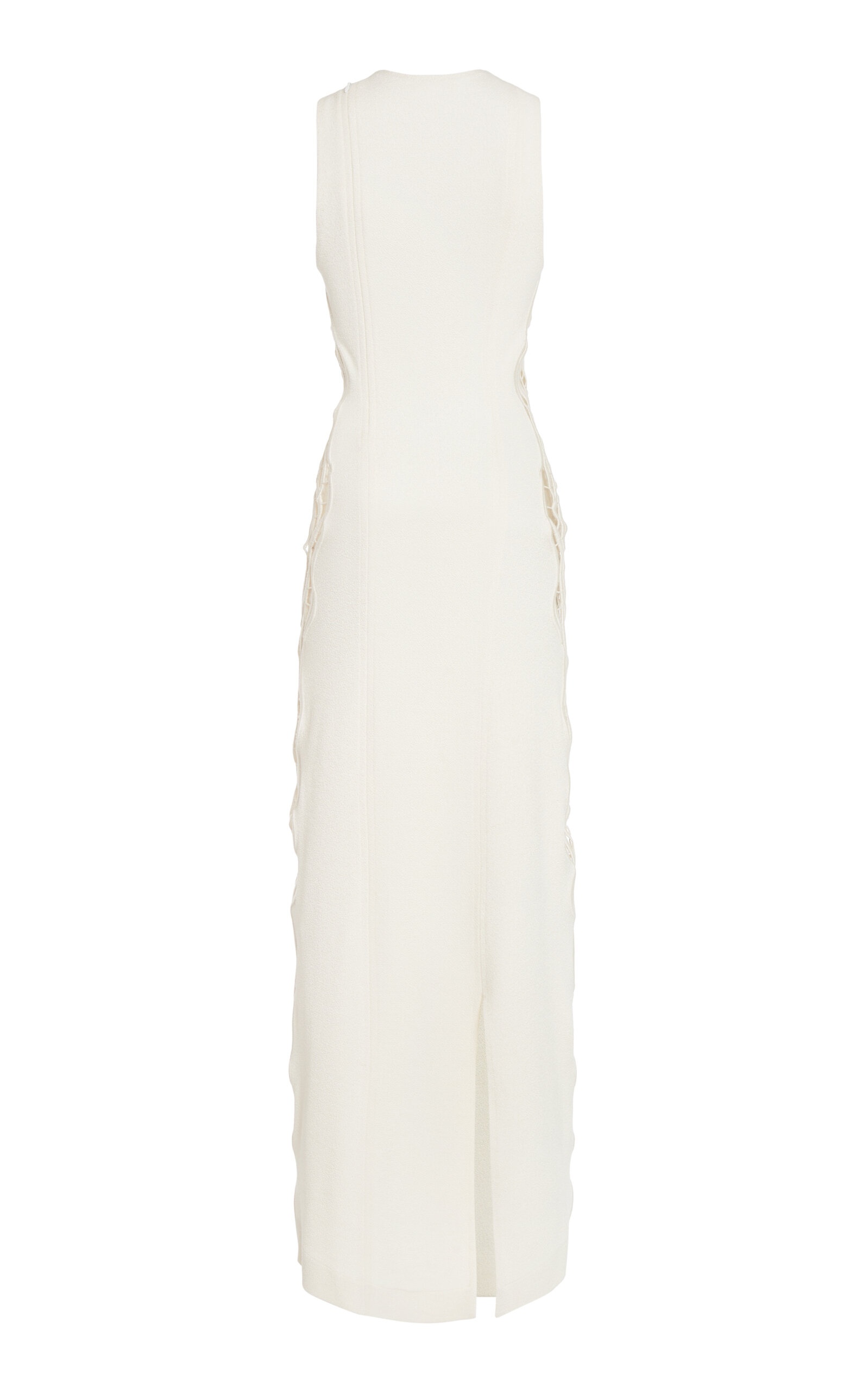 Embroidered Sleeveless Midi Dress ivory - 2