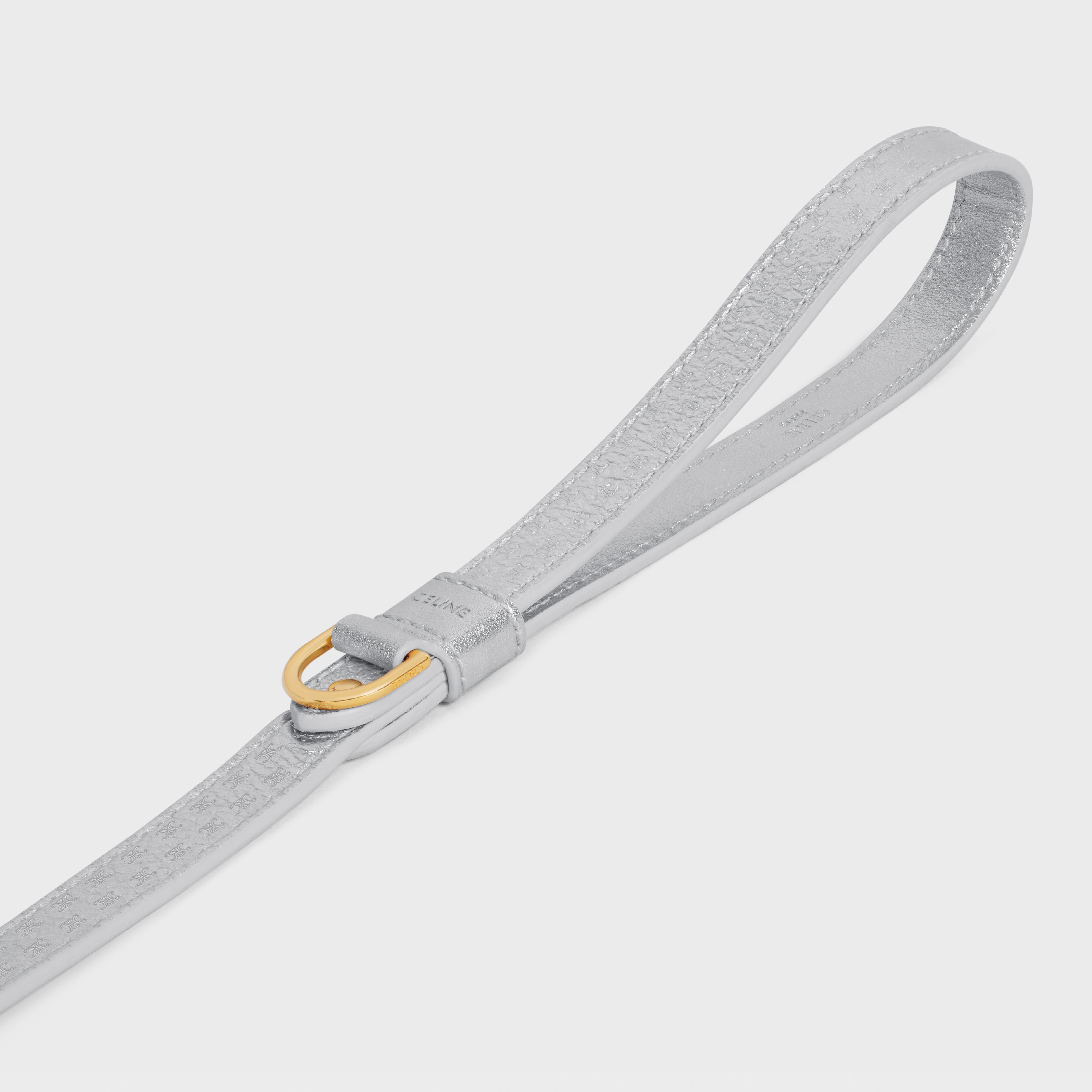 Thin dog leash in laminated calfskin with Triomphe embossed - 2