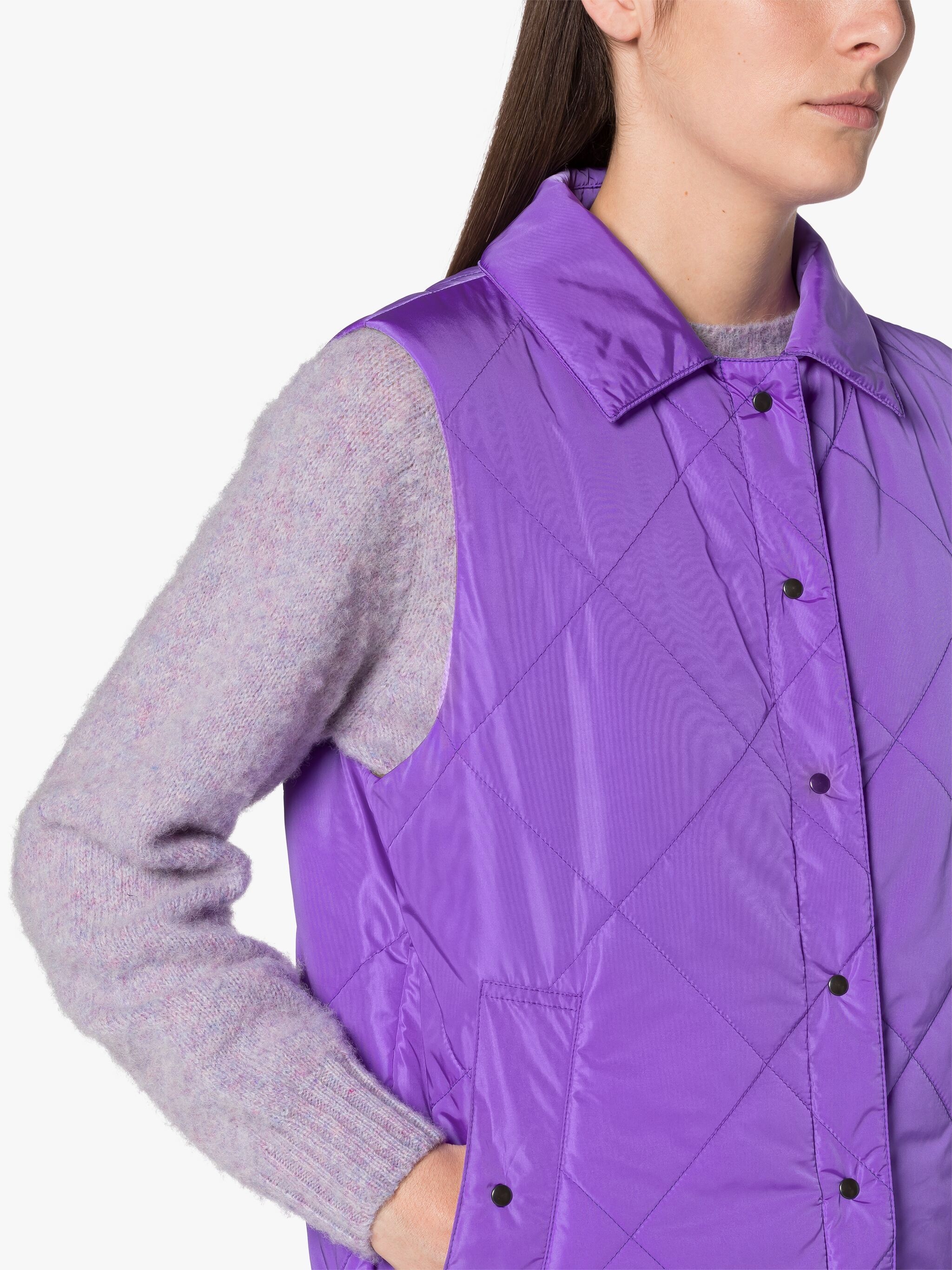 ANNABEL PURPLE QUILTED NYLON LINER VEST - 5