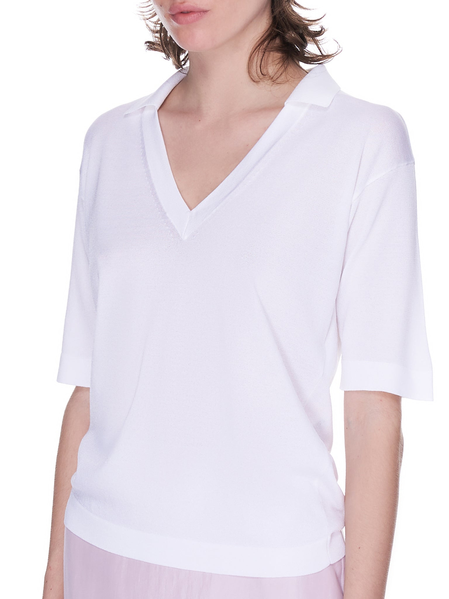 V-Neck Polo Top - 4
