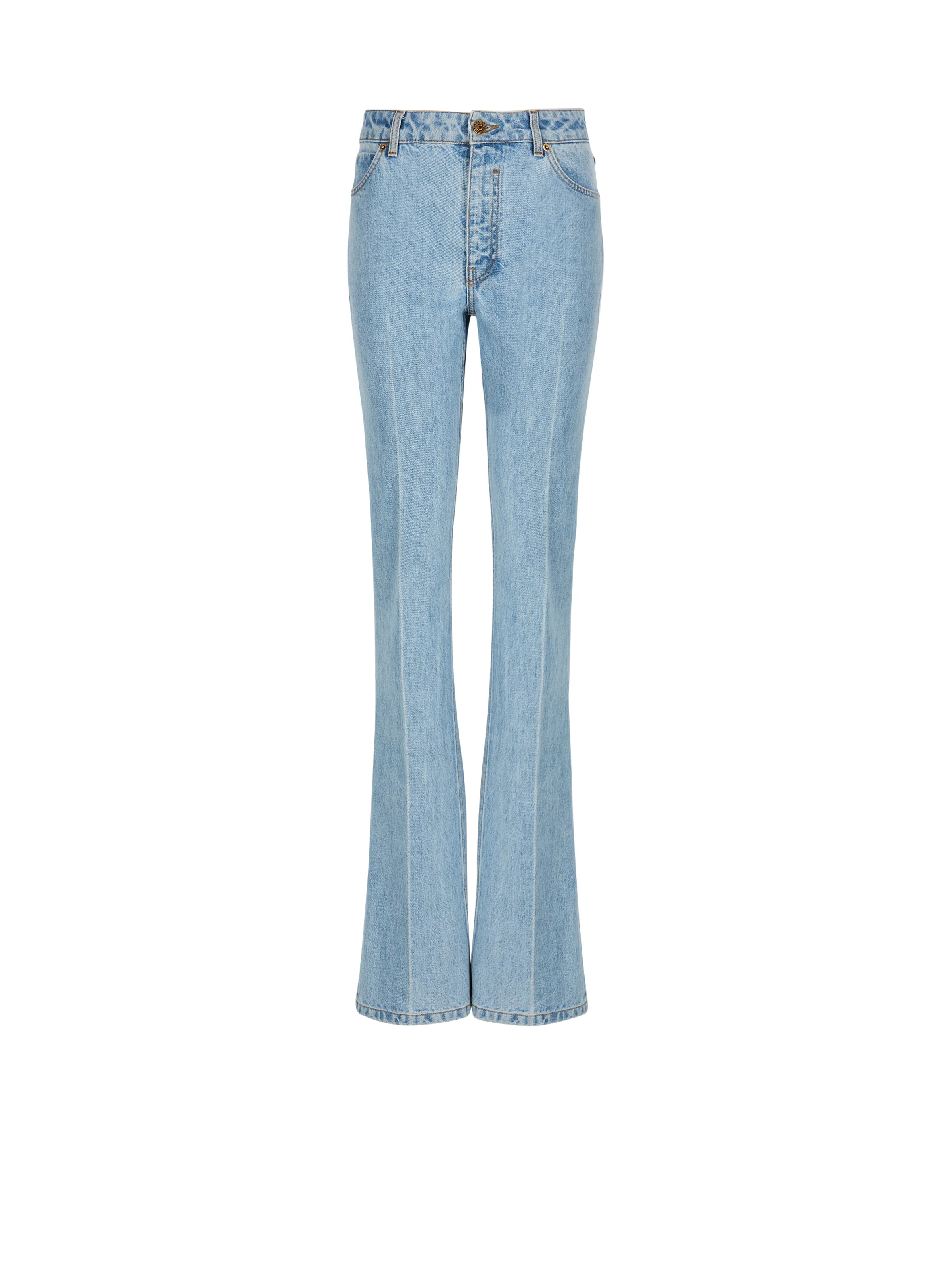 Denim high-waisted jeans - 1