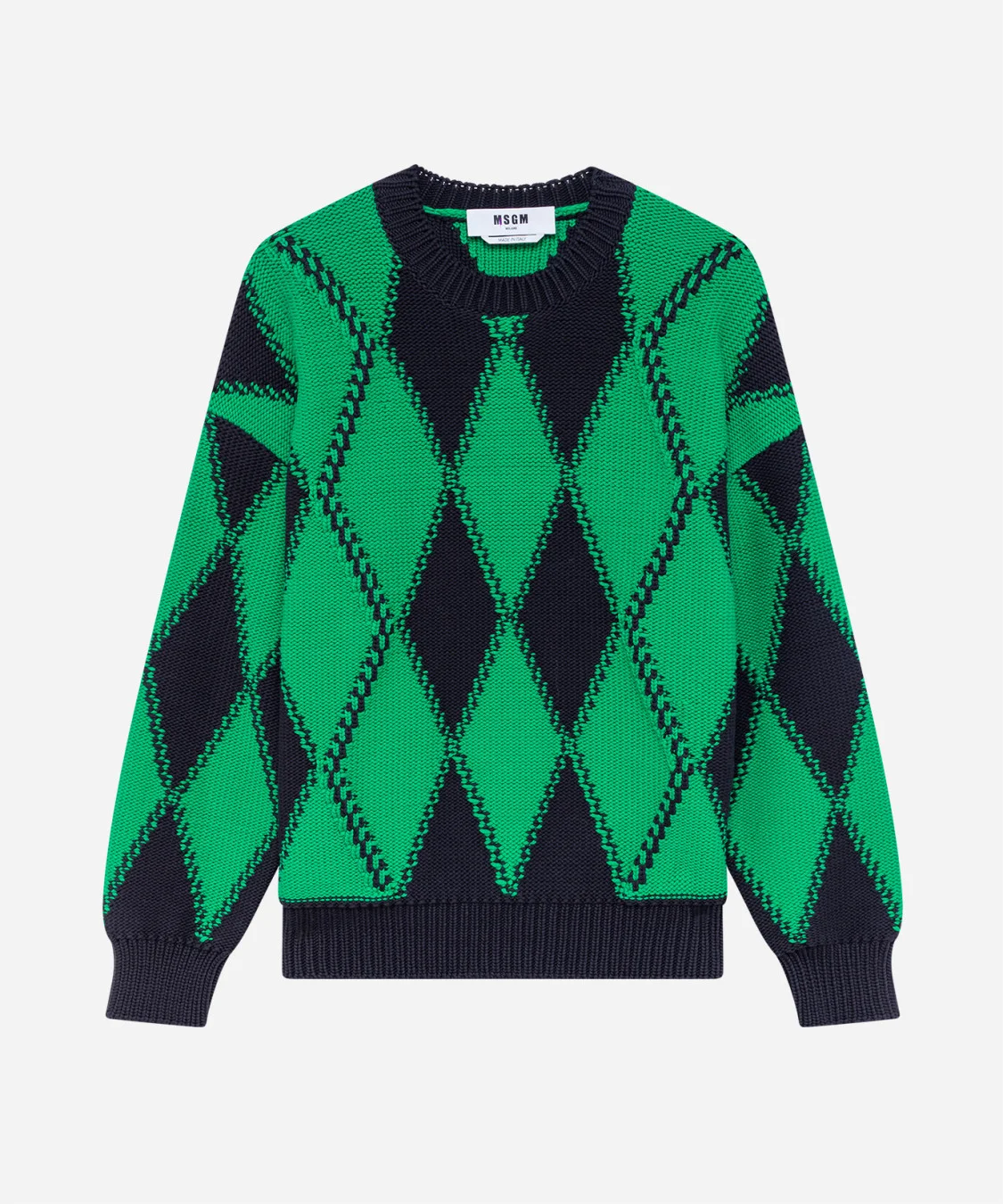 Sweater with argyle pattern - 1
