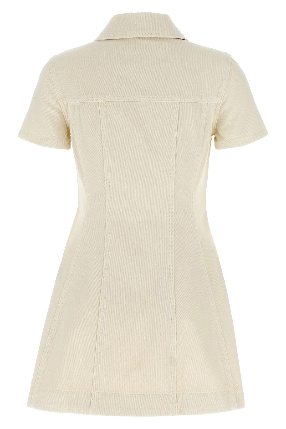 'Cream Collared Denim Mini' dress - 2