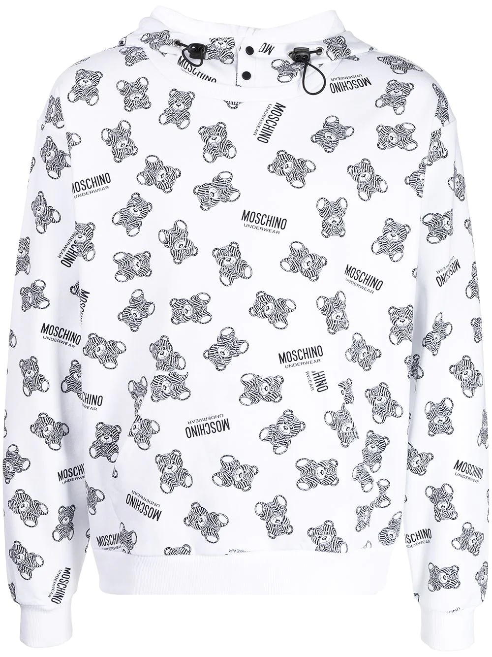 logo bear-print hoodie - 1