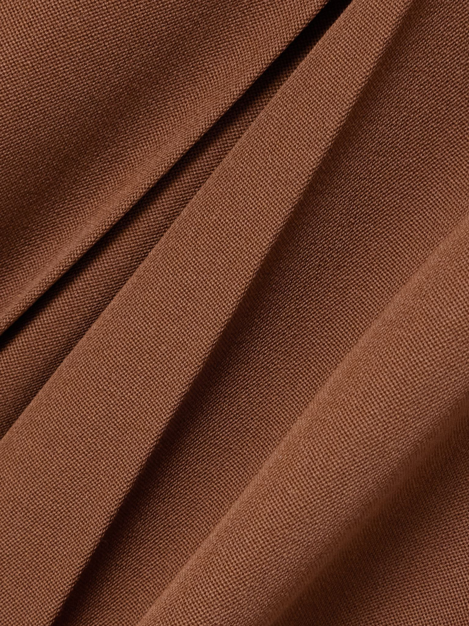 Pleated grain de poudre wool mini skirt Brown - 5