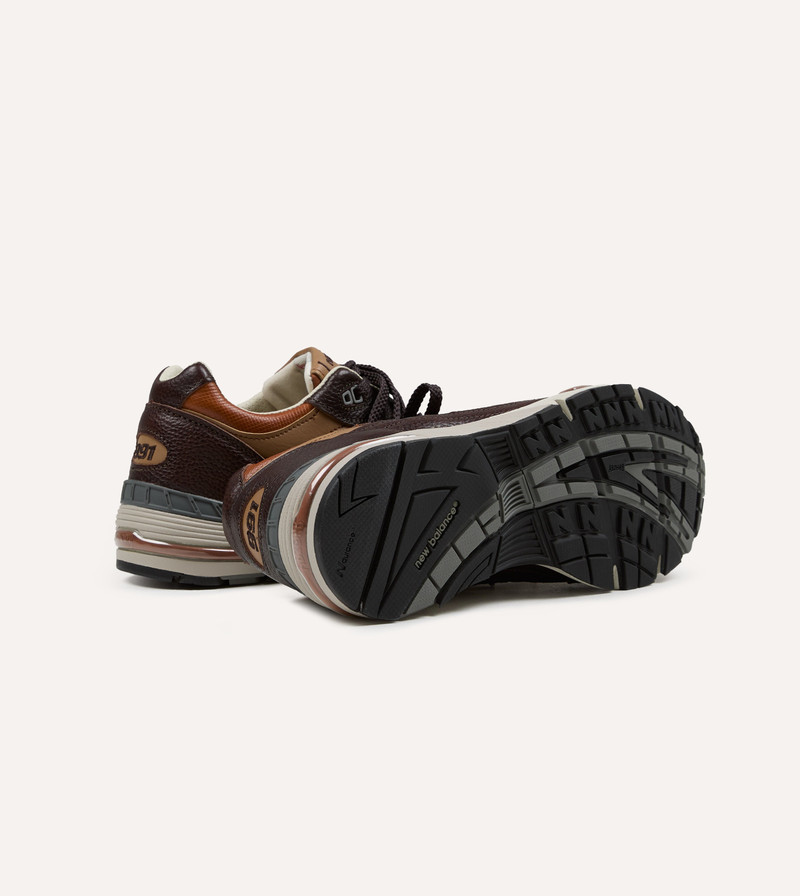 New Balance New Balance ‘Luxury Leather’ Chocolate Plum and Caramel Made in UK 991v1 Trainers outlook