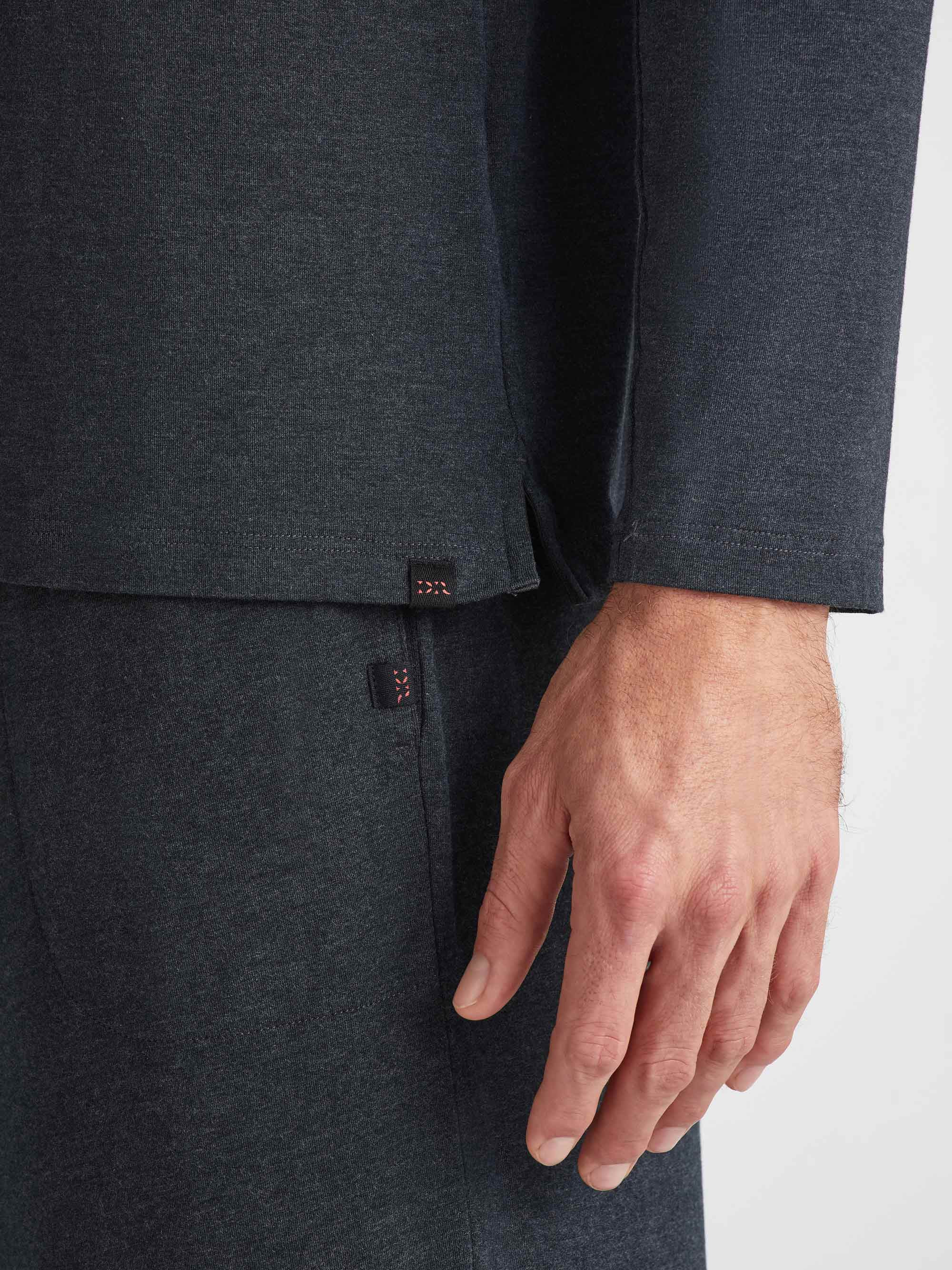 Men's Long Sleeve T-Shirt Marlowe Micro Modal Stretch Anthracite - 7