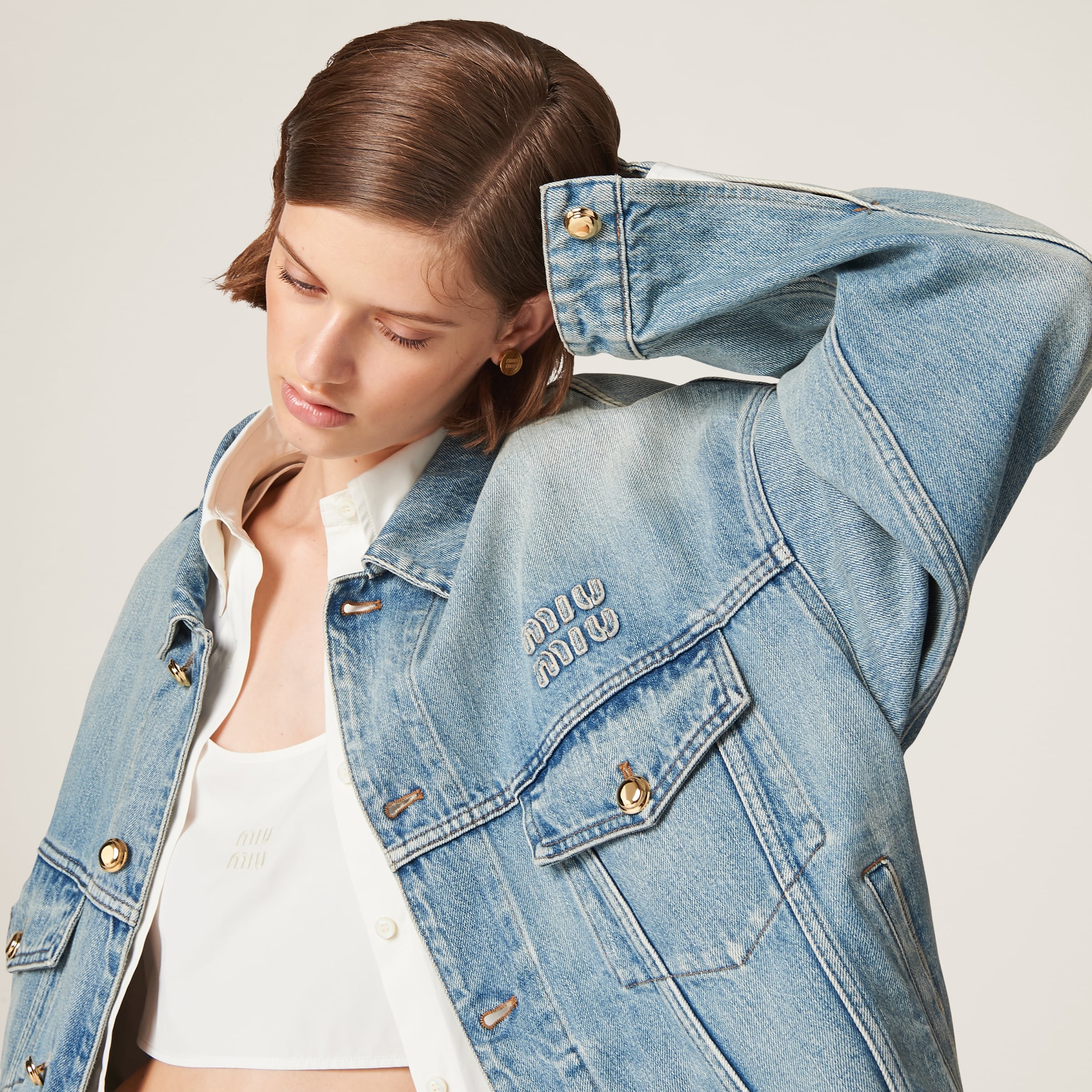 Denim blouson jacket - 4