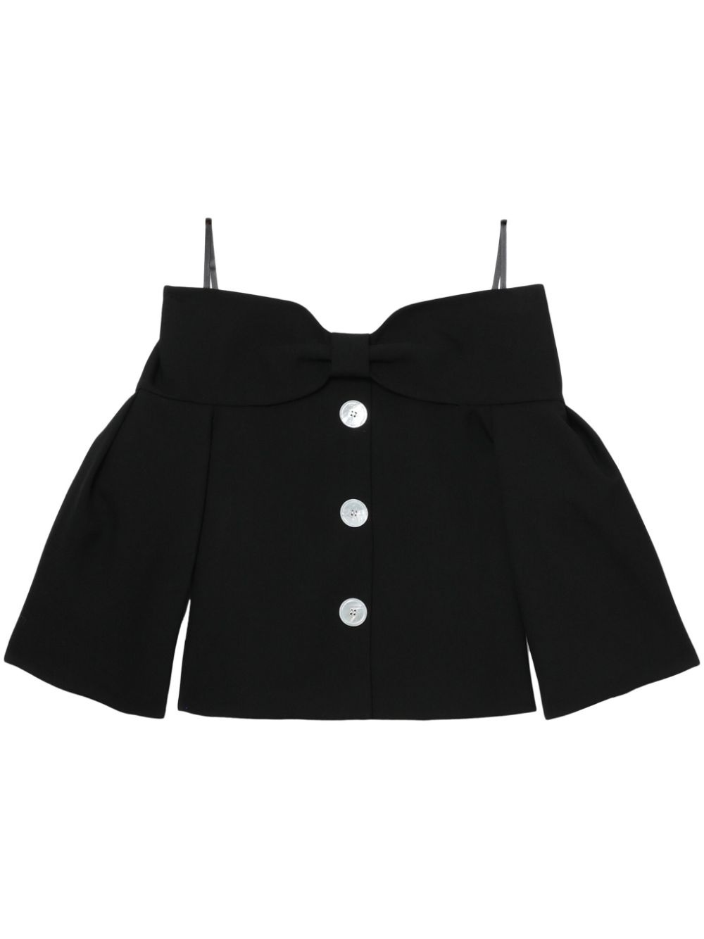 bow-detail balloon-sleeved blouse - 1