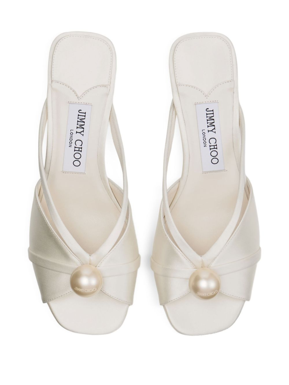 50mm Siva pearl-embellished satin mules - 3