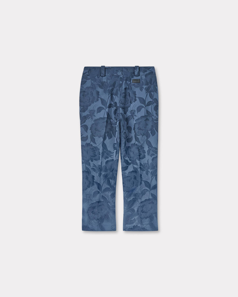 KENZO 'KENZO Peonies' cropped pants in cotton linen jacquard outlook