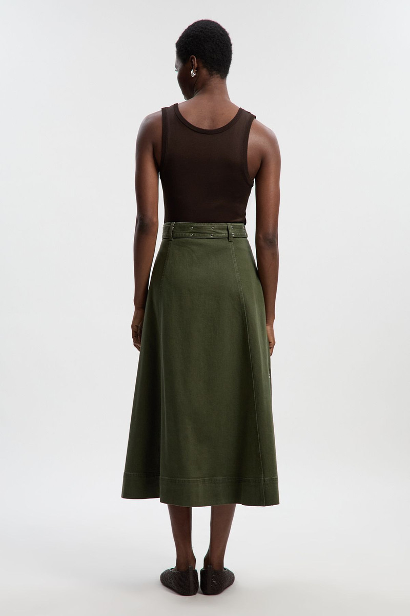 Denim Belted Full Skirt 5