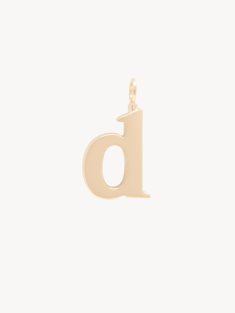 ALPHABET LETTER D CHARM IN BRASS 1