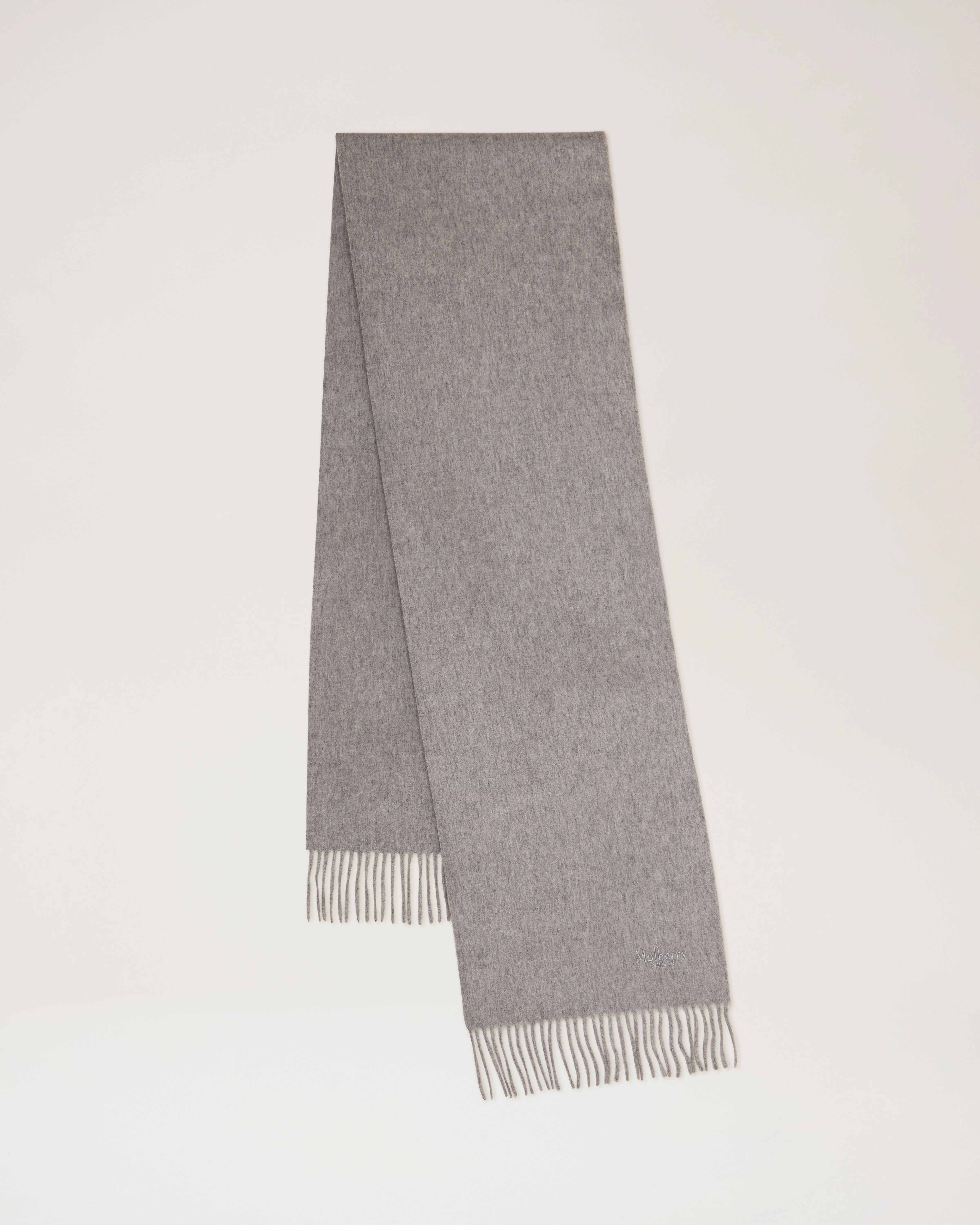 Small Solid Merino Wool Scarf
Light Grey Melange Merino Wool - 1
