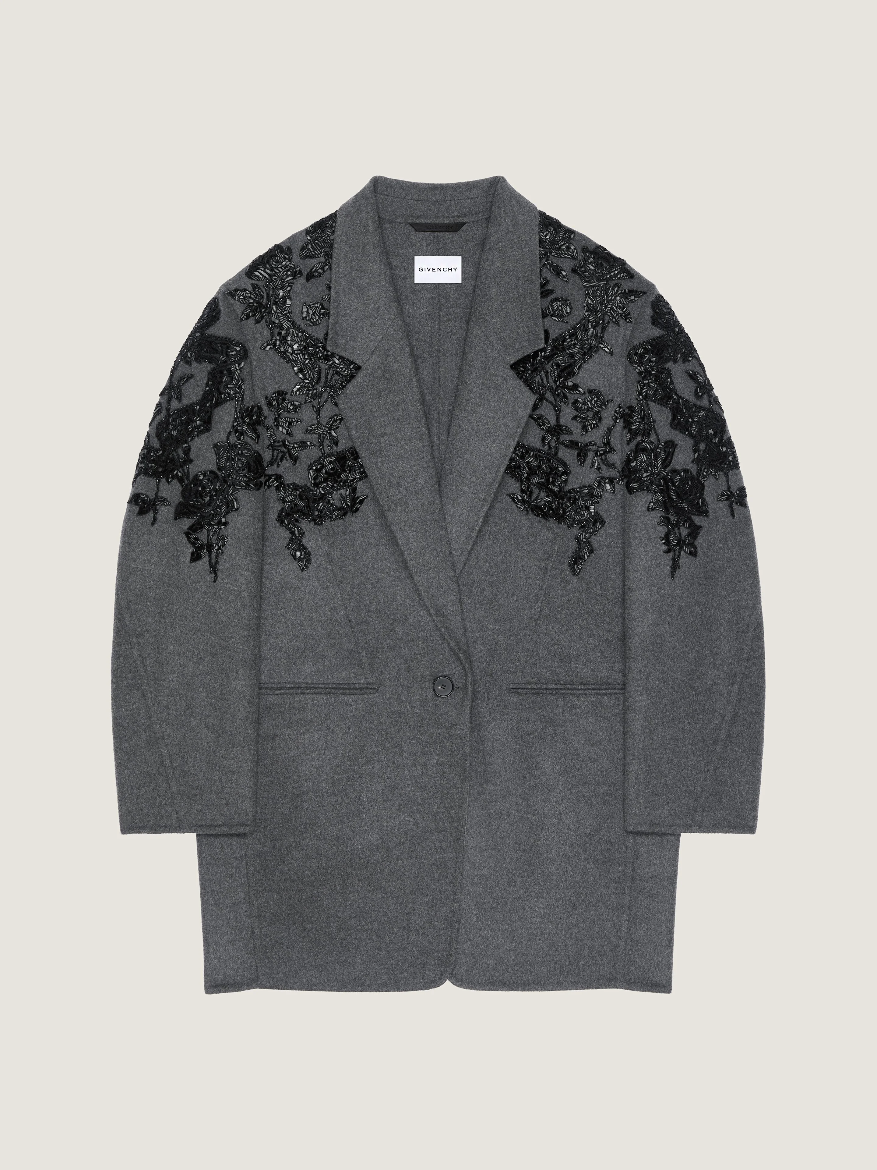 COAT IN DOUBLE FACE WOOL AND CASHMERE WITH EMBROIDERIES - 1