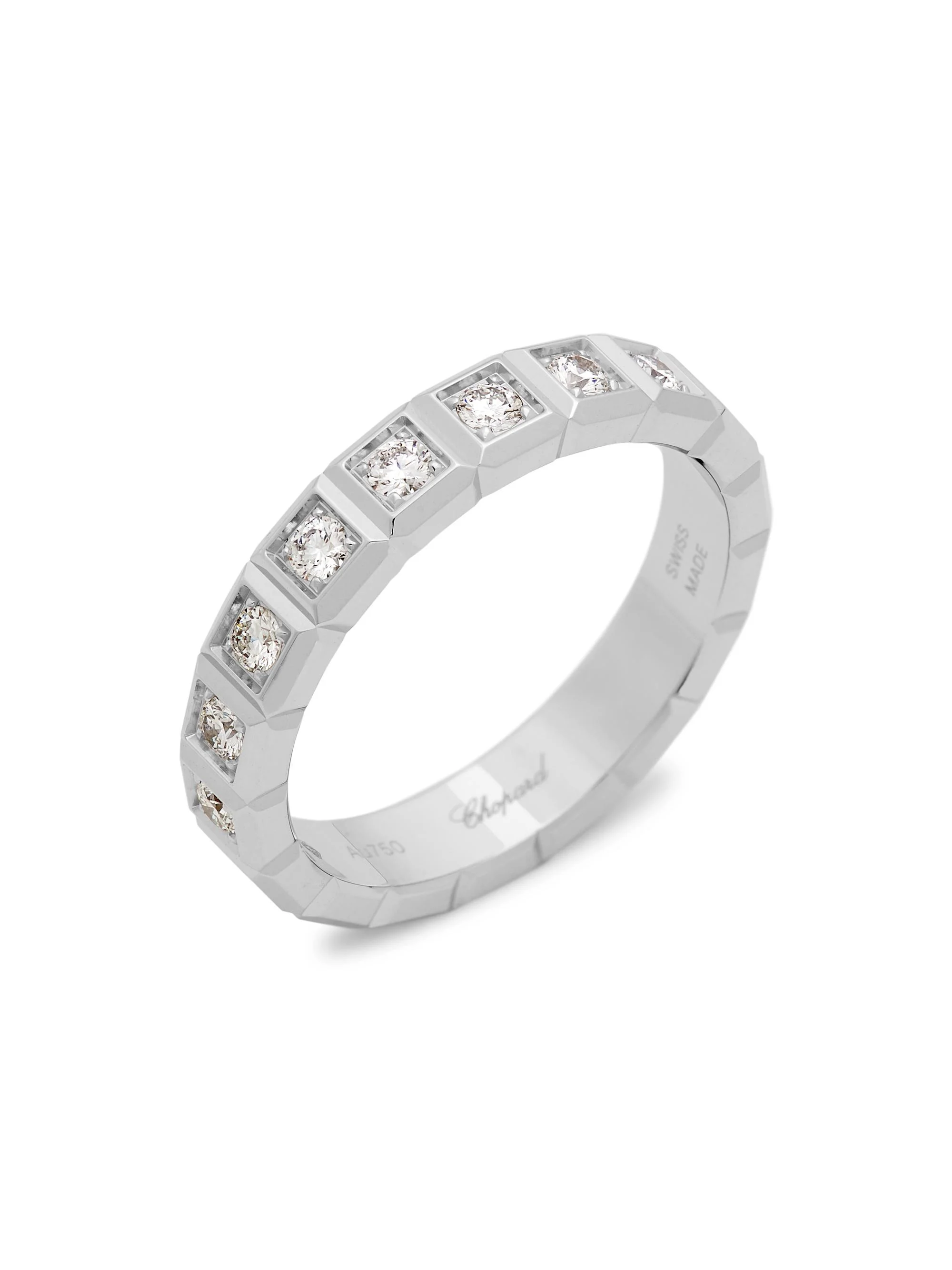 Women's Ice Cube 18K White Gold & Diamond Ring - White Gold - 1