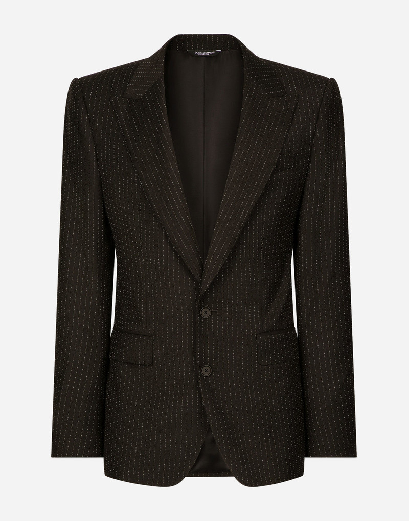 Single-breasted pinstripe wool Sicilia-fit jacket 1