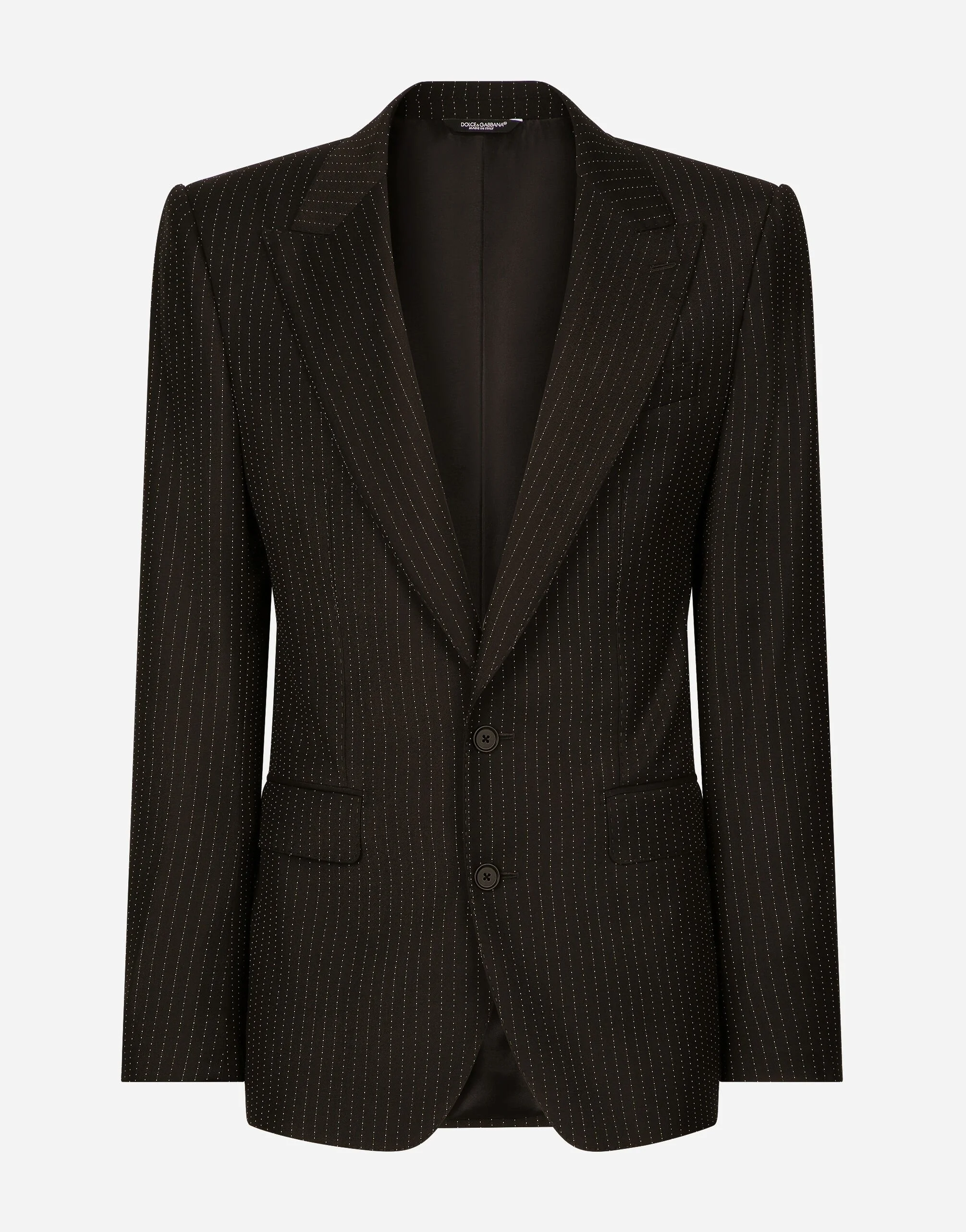 Single-breasted pinstripe wool Sicilia-fit jacket - 1
