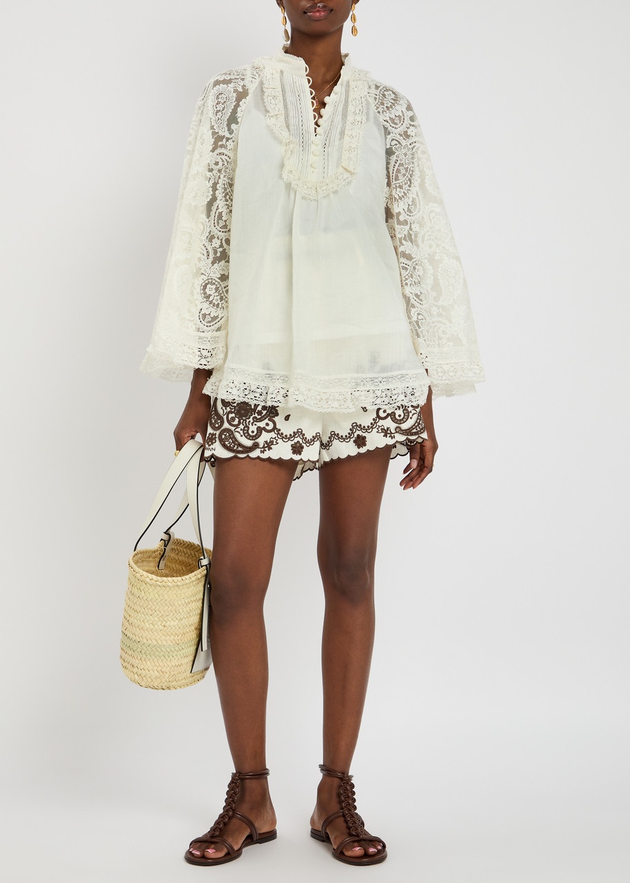 Zimmermann Ascension Lace Yoke Tunic Ramie Tunic - 4