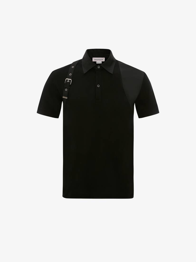Men's Harness Polo Shirt in Black - 1