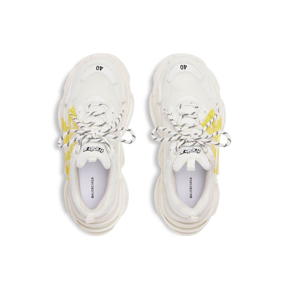 Men's Triple S Tape Type Sneaker in White/yellow - 6
