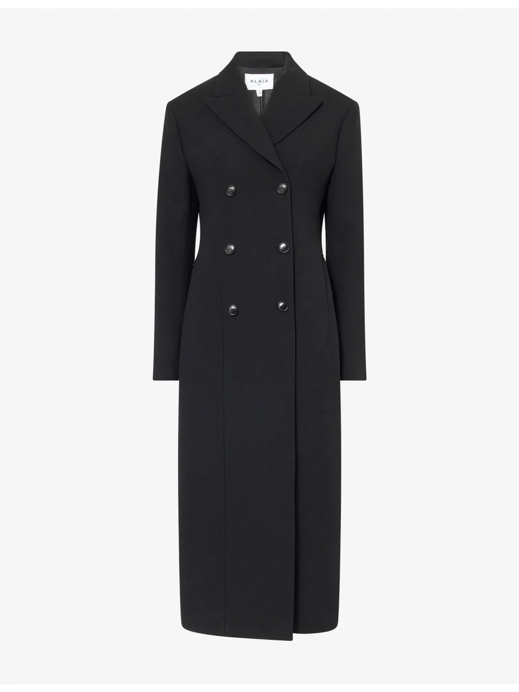 Double-Breasted Longline Wool Coat - 1