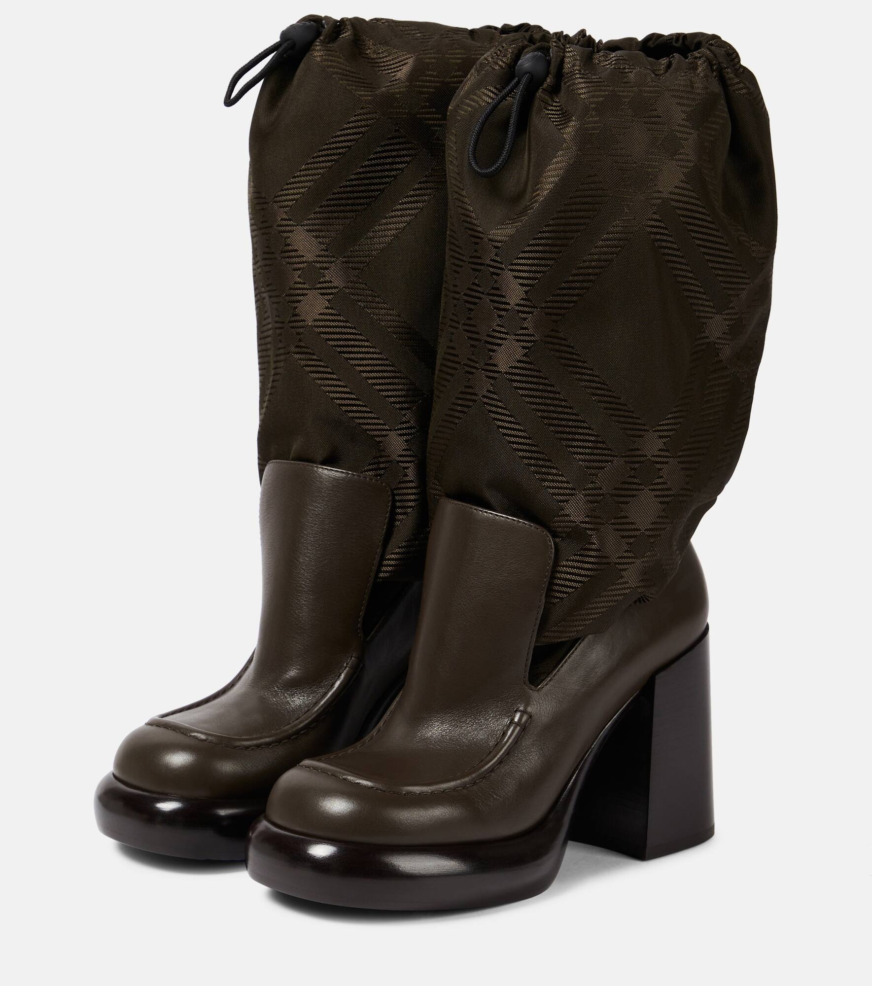 Burberry Check knee-high boots - 5