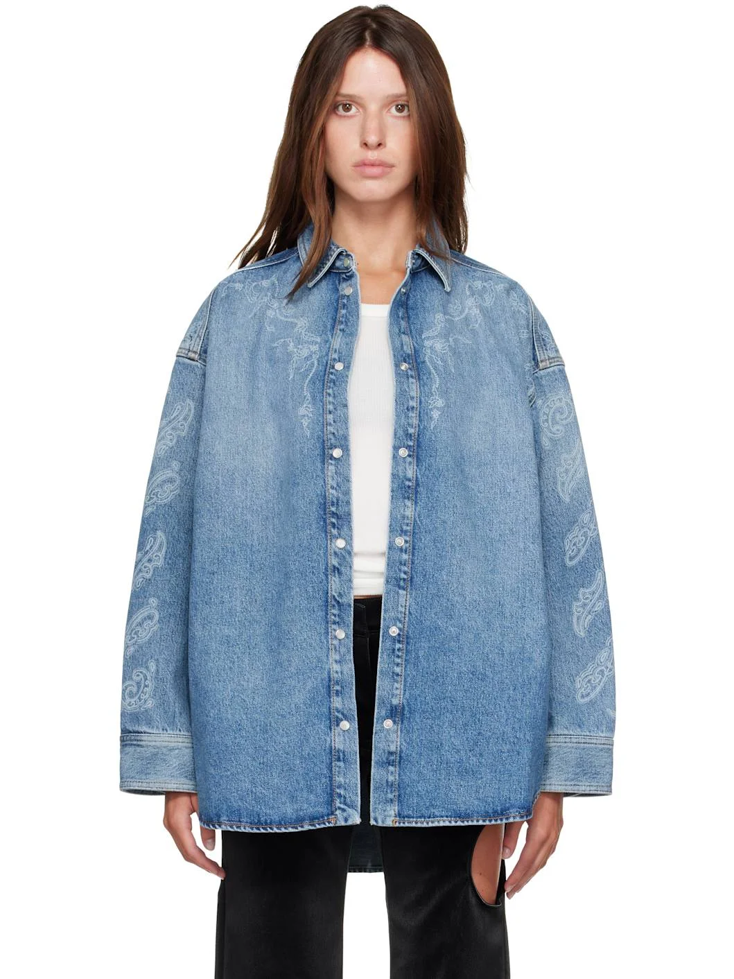 Blue Paisley Lover Denim Shirt - 1