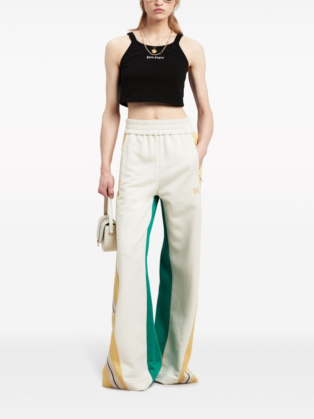 logo-print cropped tank top - 2