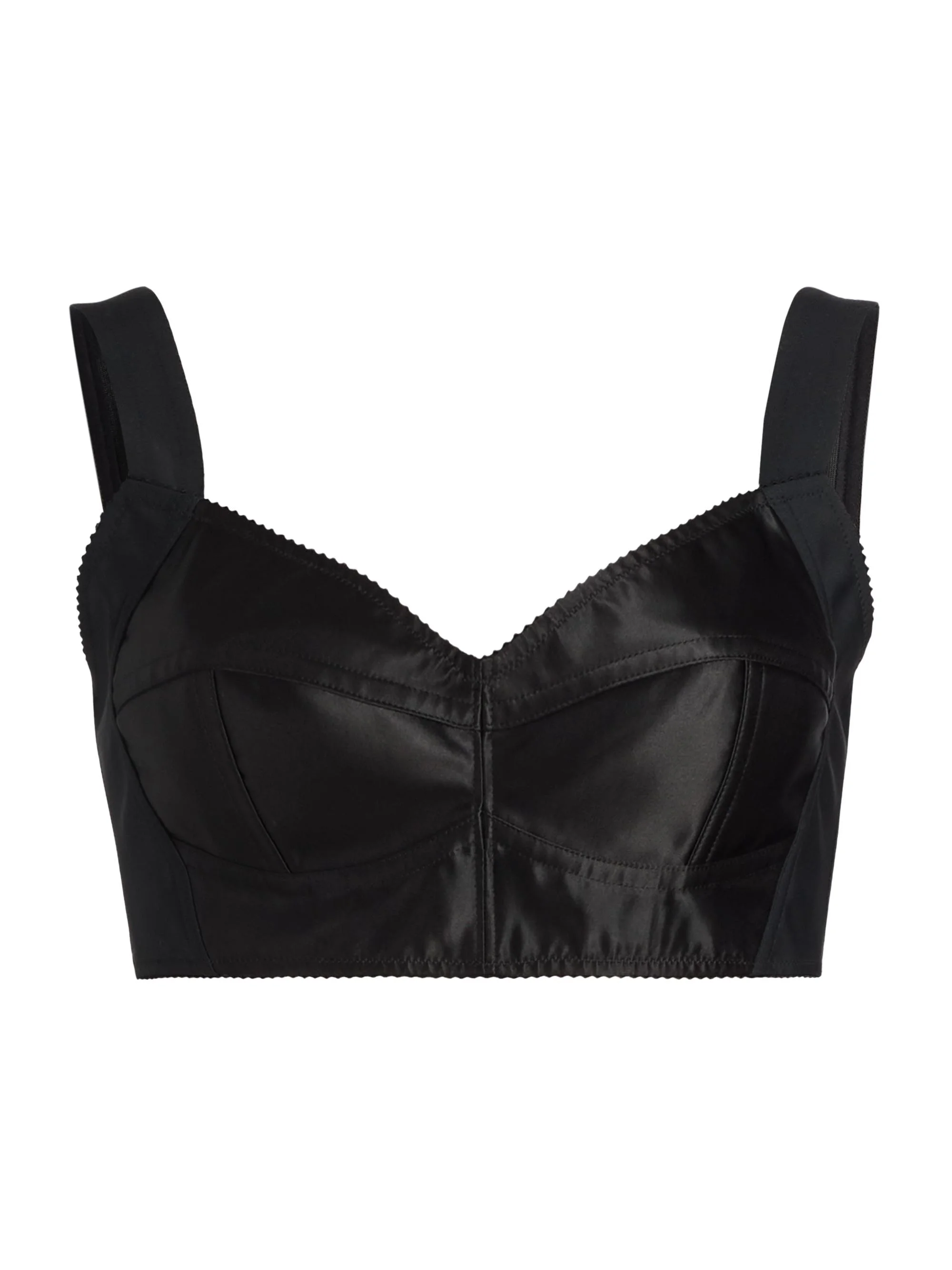 Women's Satin Bra Top - Nero - 1