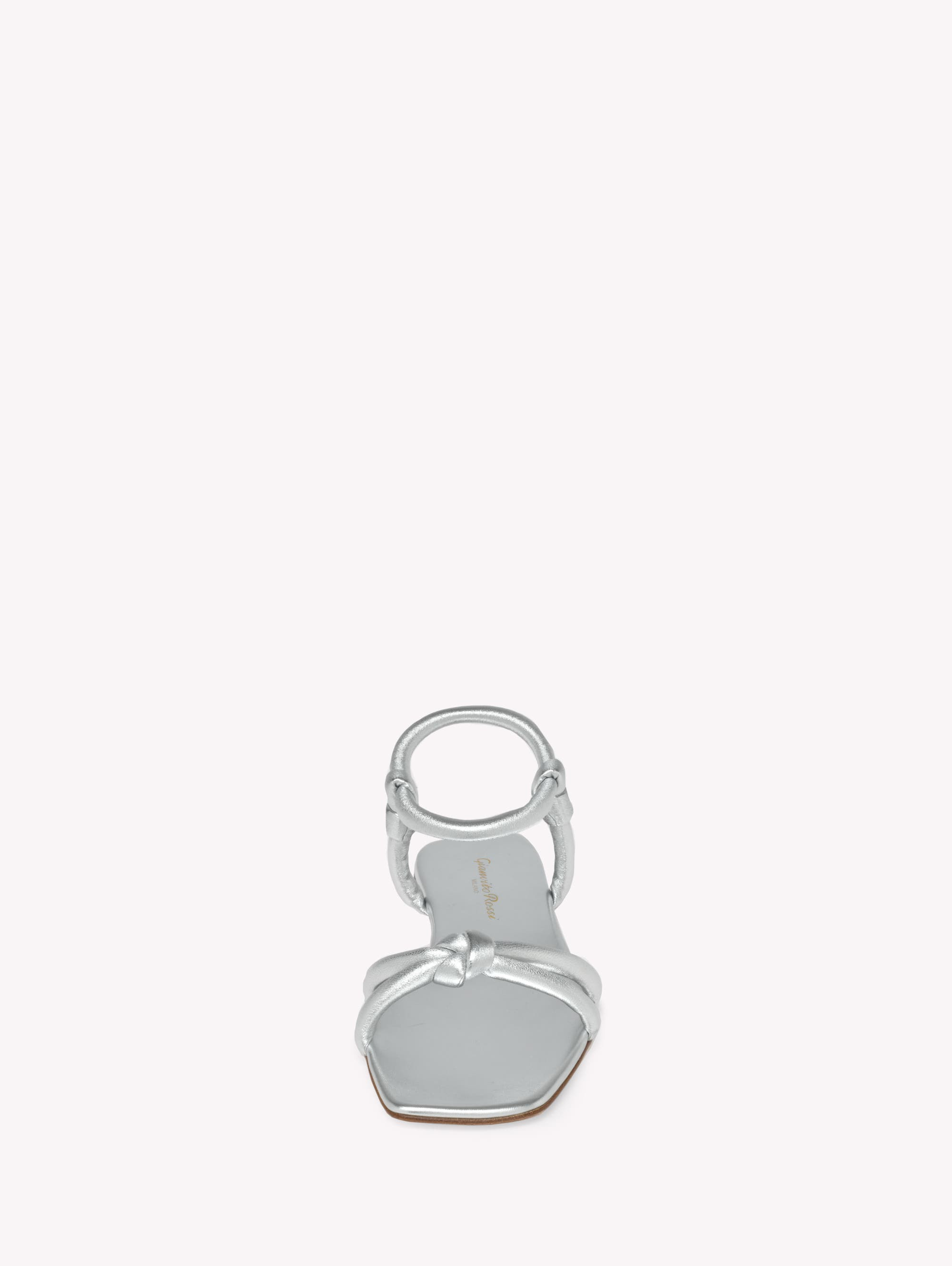 Gianvito Rossi Juno 05 Sandals in Metallic Silver Nappa at Nordstrom - 4
