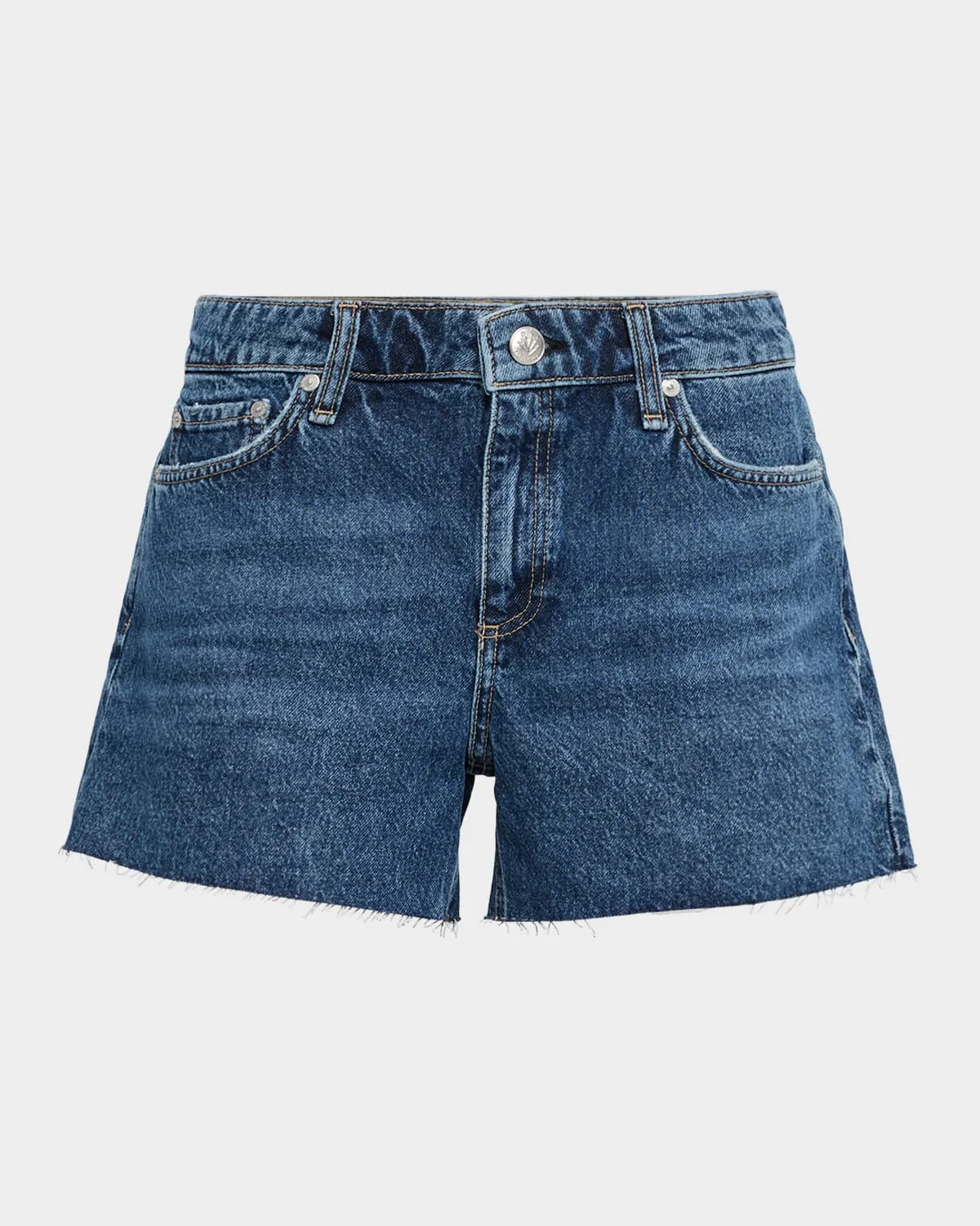 Kaia High-Rise Cut-Off Denim Shorts - 1
