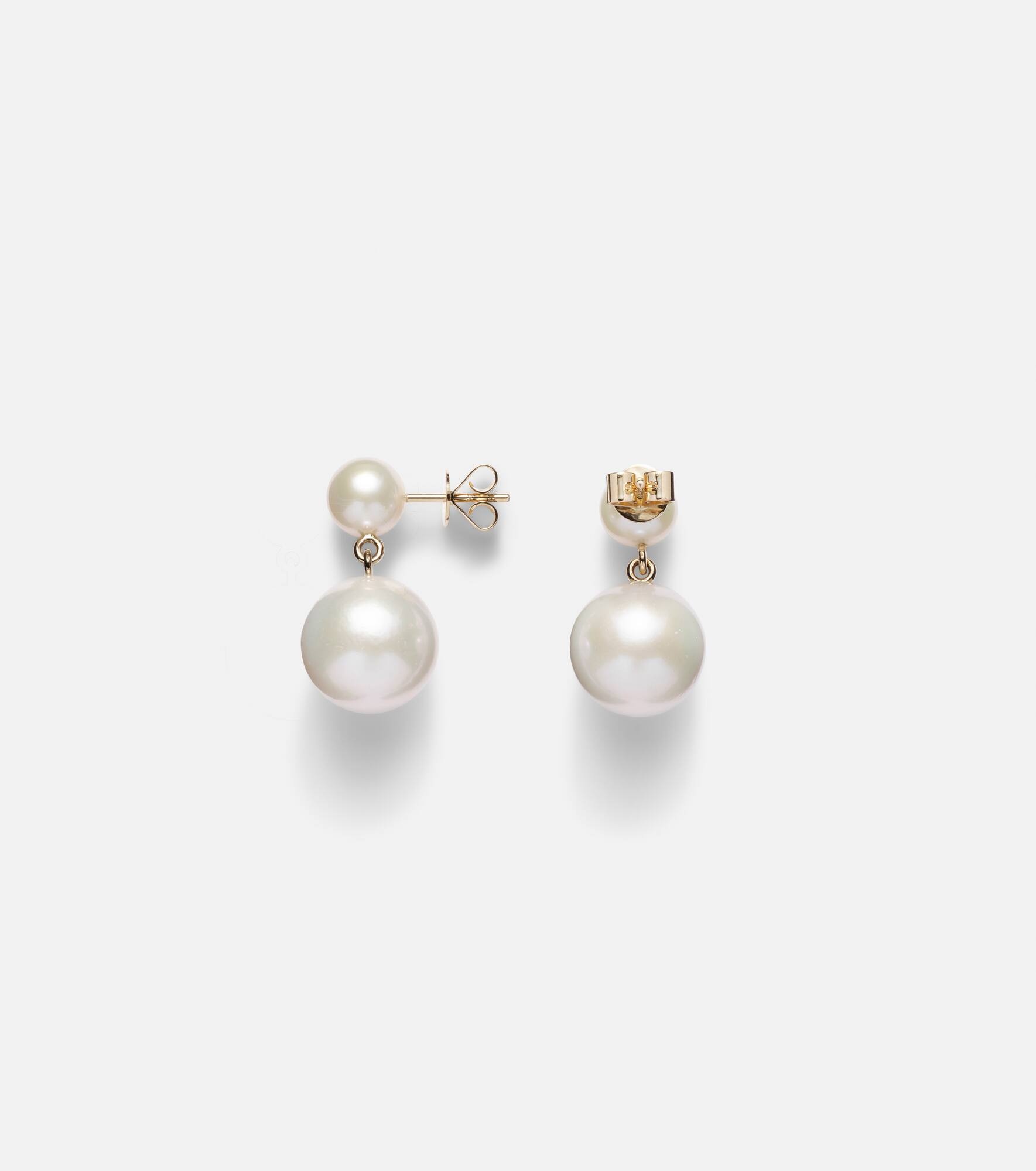 Venus Moon 14kt gold earrings with freshwater pearls - 4