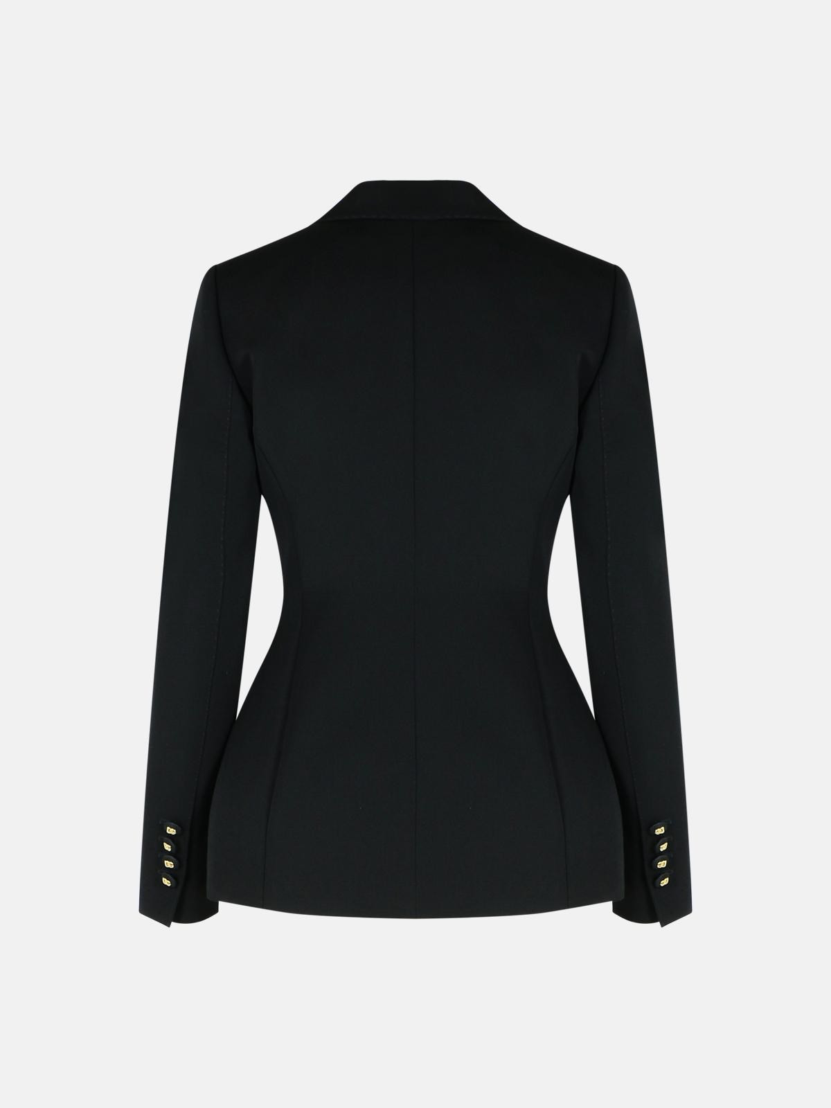 BLACK VIRGIN WOOL BLAZER - 3