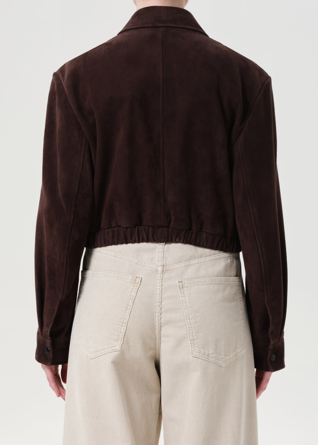 NAHLA CROPPED SUEDE JACKET IN ROOT - 4