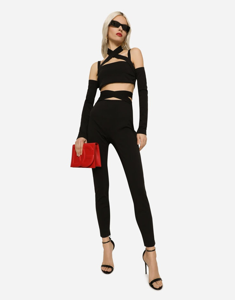 Dolce & Gabbana Patent leather crossbody bag with logo outlook