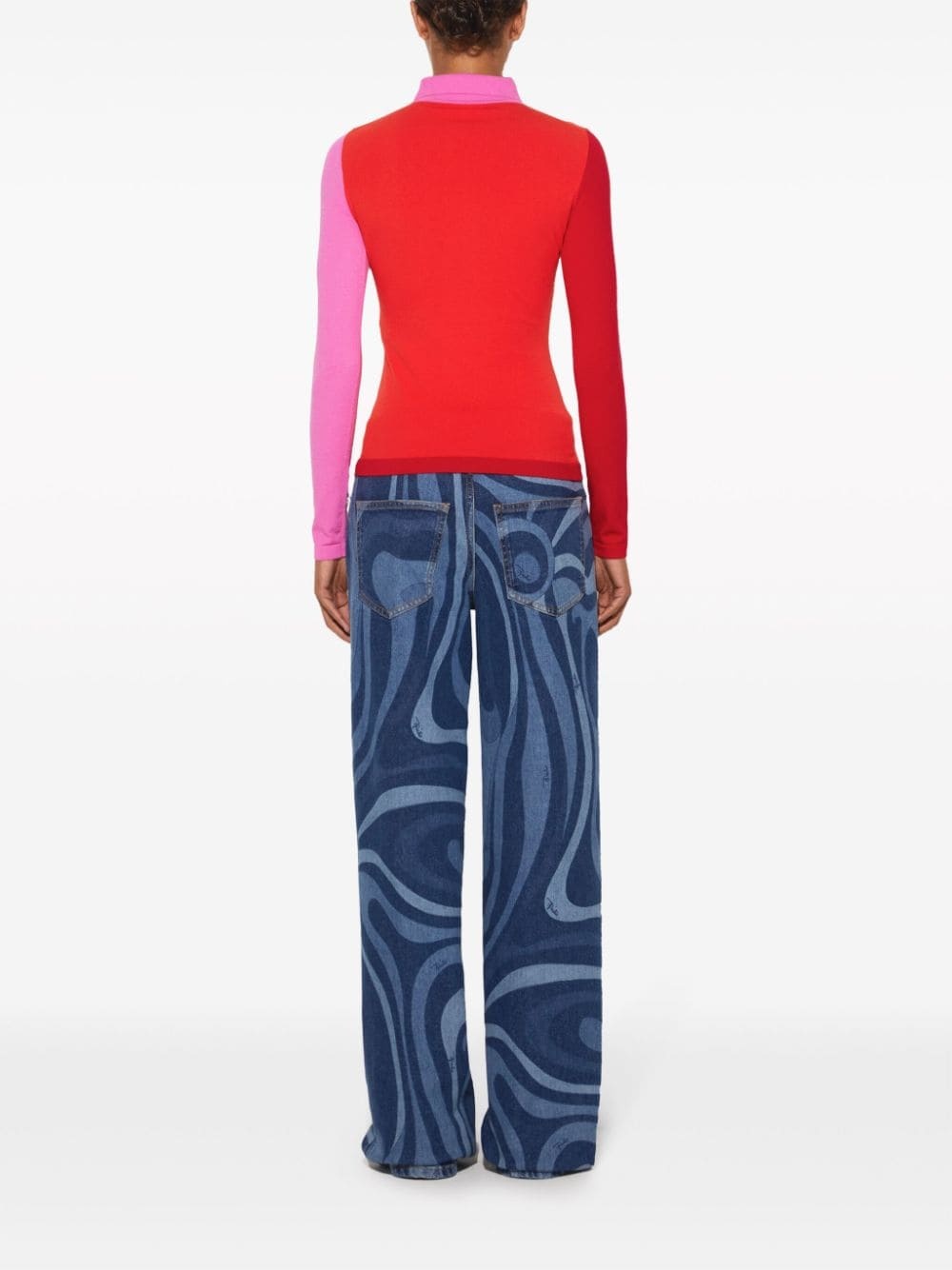 colour-block knitted polo shirt - 4
