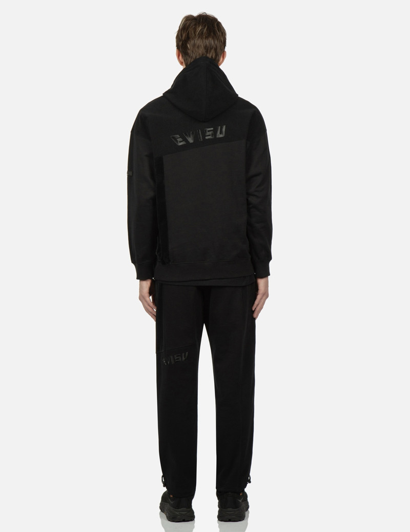 EVISU SEAGULL APPLIQUÉ PATCHWORK HOODED SWEATSHIRT outlook