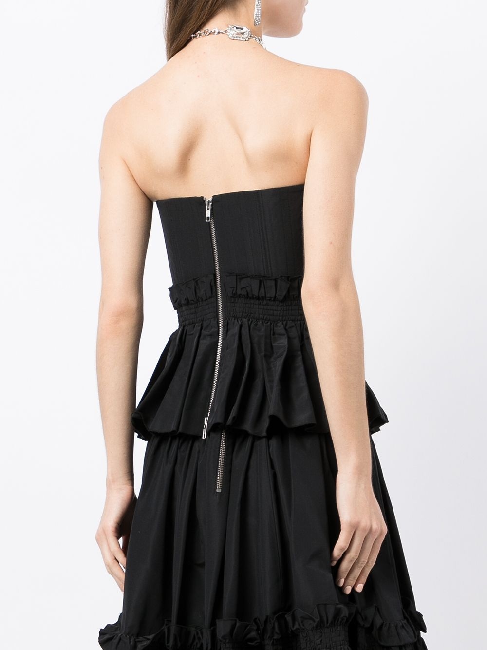 Strapless Peplum silk bustier - 4
