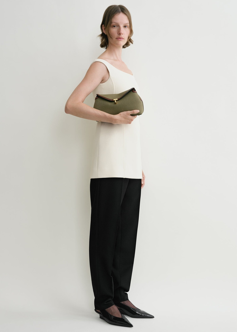 T-lock canvas clutch khaki green 3