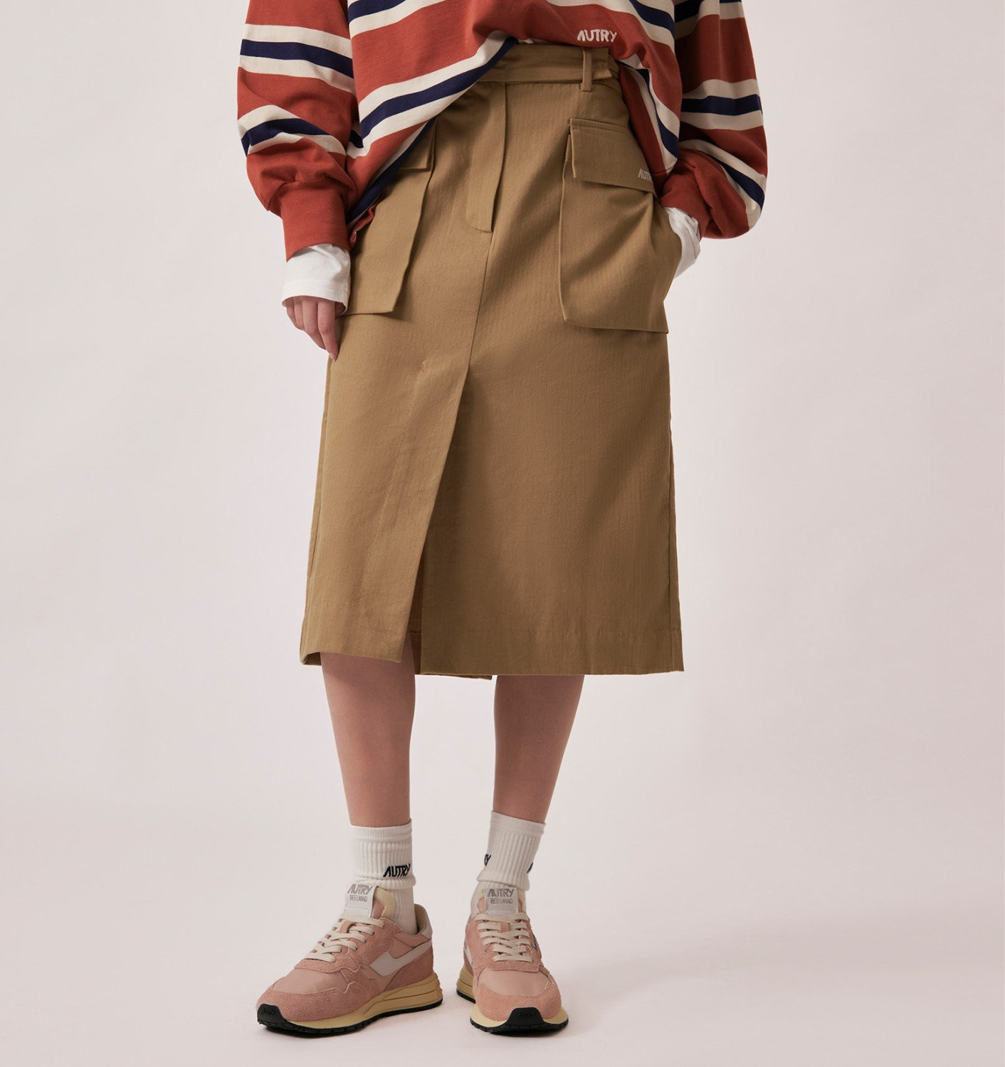 HERRINGBONE MID SKIRT WOMAN - 3