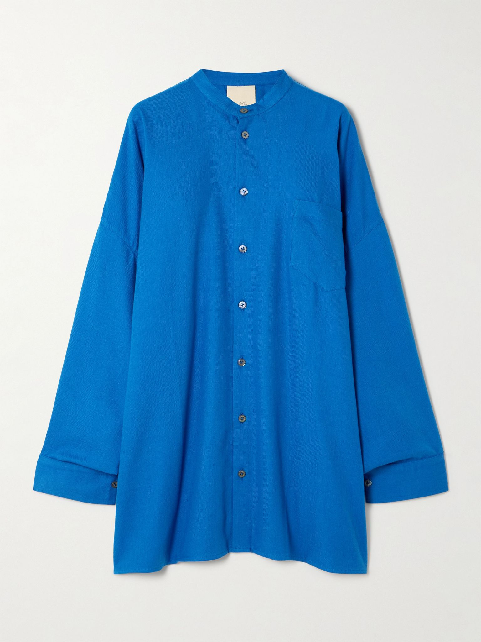 Oversized cotton-blend shirt Blue - 1