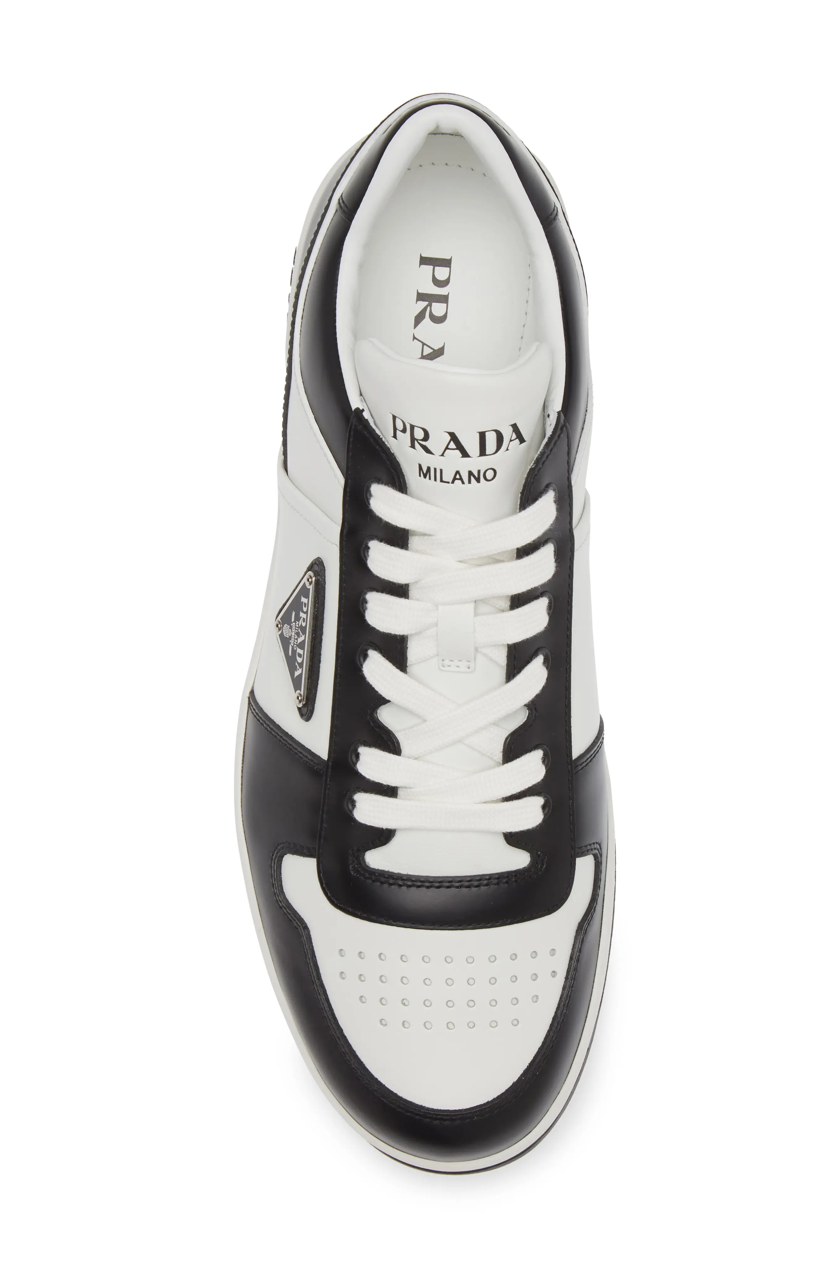 Downtown Logo Low Top Sneaker in Bianco/Nero - 5